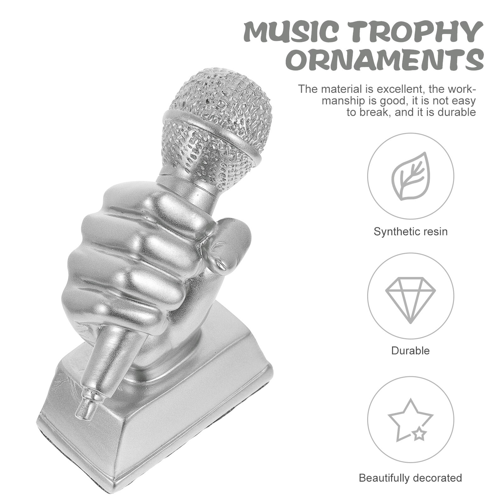 Microphone Trophy Adornment Singing Competition Award Children Musical Trophy