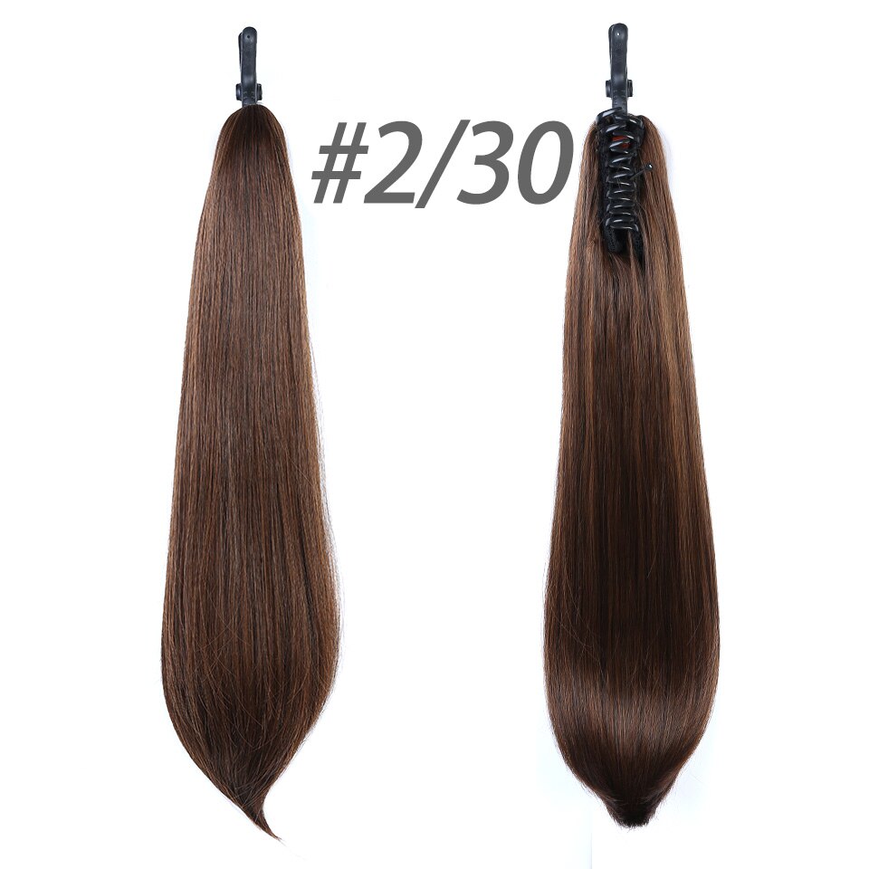 WTB Heat Resistant Straight Long Synthetic Ponytail Clip In Pony Tail Hair Extensions Wrap on Hairpieces Hairstyles: 2m30