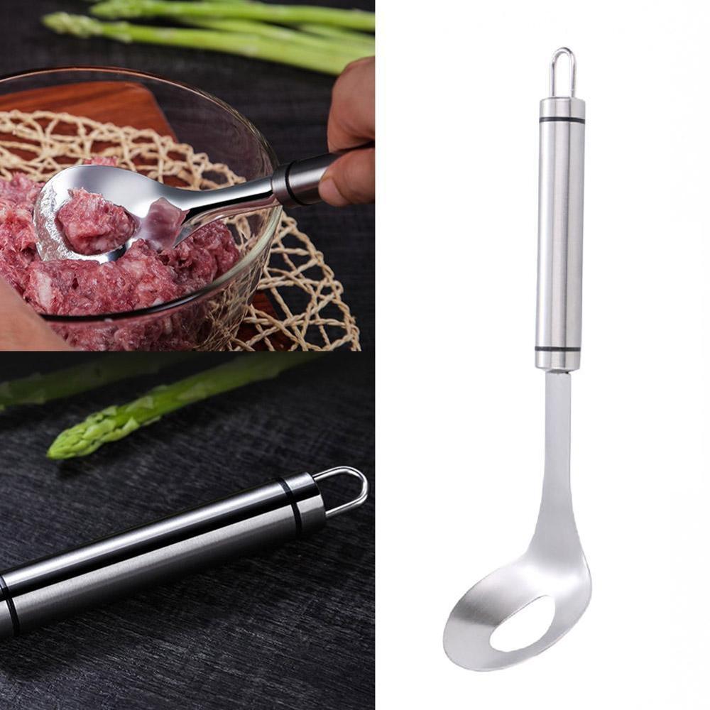 Non-Stick Meatball Maker Spoon Meat Baller Leakage Elliptical Gadget Kitchen Mold Ball Meat Hole Utensil Tool L2O8