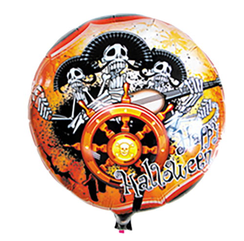 5 Pcs Halloween Pompoen Schedel Ronde Ballon, Halloween Verjaardag Thema Partij Decoratie Folie Ballon, Helium Vliegende Ballon: 5pcs balloon003