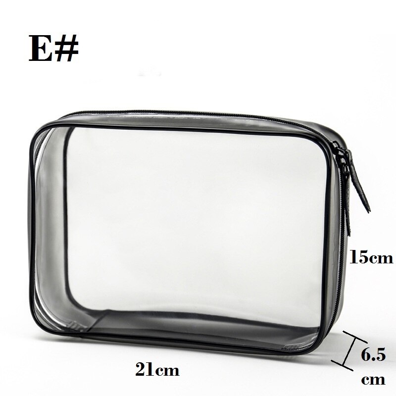Sac cosmétique Transparent variétés tailles fille sacs de maquillage poche à glissière claire; grand, moyen, petit, Mini; cercle, carré,: E