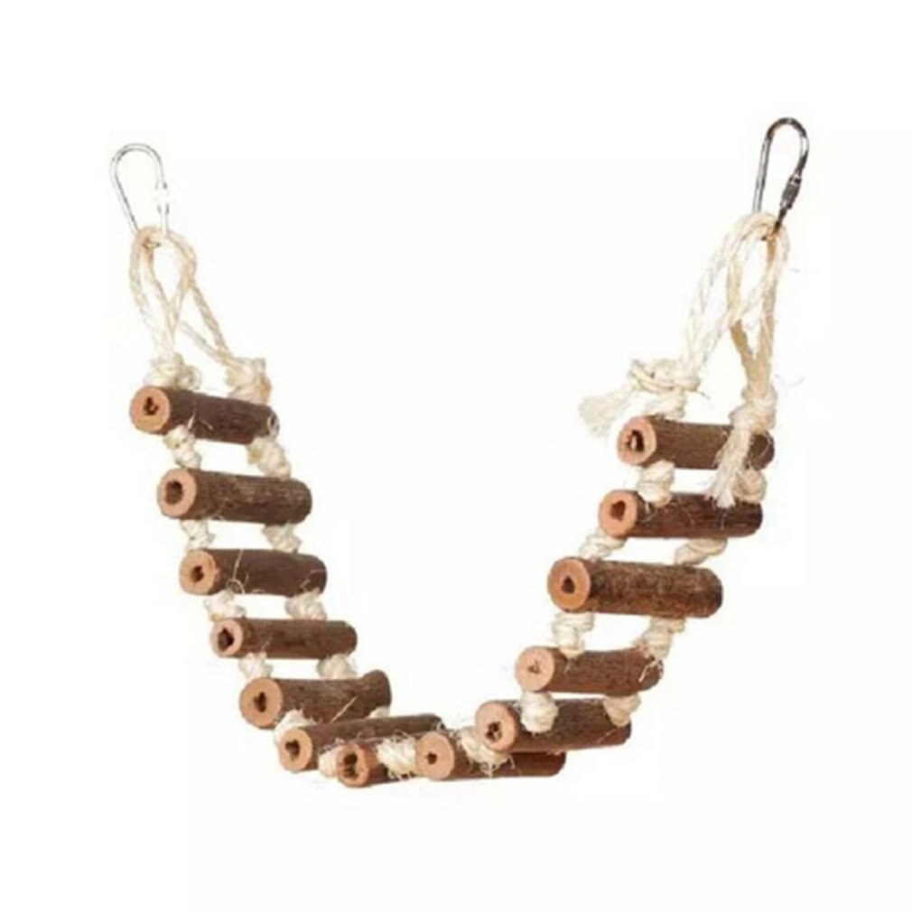 Natural Wood Rope Suspension Bridge Ladder Bird Toy Parrot Bite Toy Hanging Bird Supply Physical Exercise Sports
