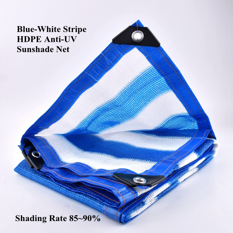 Blue-White Anti-UV Sunshade Net Privacy Safety Net Shading Net Outdoor Swimming Pool Awning Pet House Sun Shade Rate 95~90%