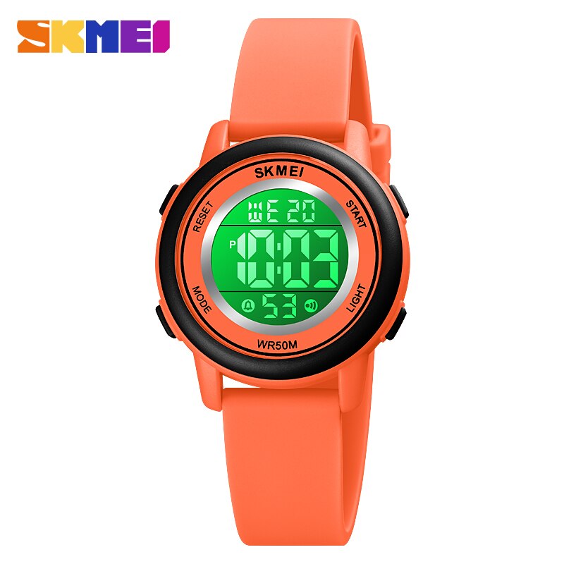 SKMEI LED Licht Digitale Kinder Sport Uhren Stoppuhr Kalender Uhr 5Bar Wasserdichte Kinder Armbanduhr Für Jungen Mädchen: Rose