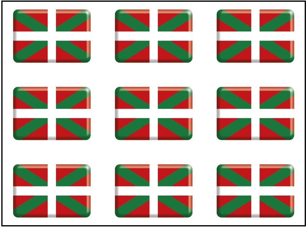 Rechthoek Vlag Sticker 9 Pcs. Euskadi Hars 16x1 1Mm/Ud.