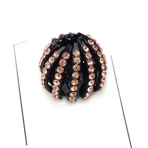 Frauen Haar Clips Kristall Vogel Nest Haar Klaue Brötchen-hersteller Hairgrip Haarnadeln Mädchen Pferdeschwanz-Halfter Klemmen Headwear Haar Zubehör: Lila