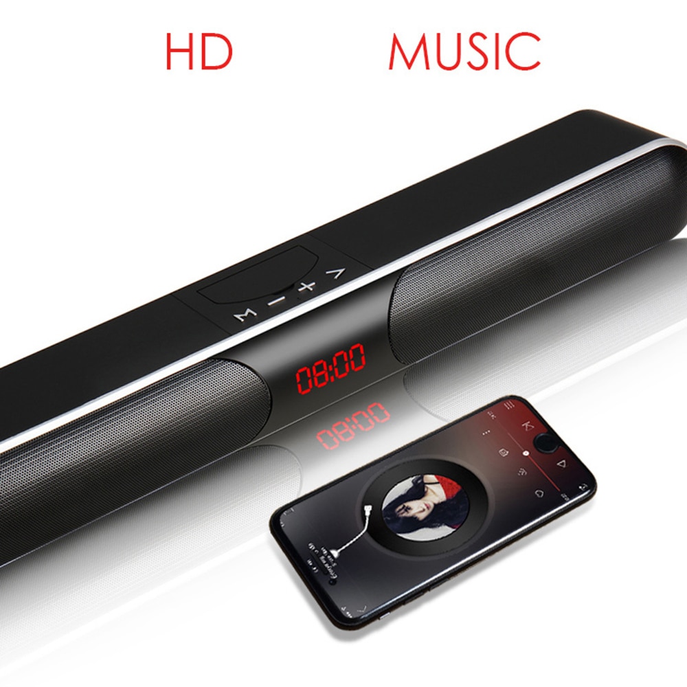Bluetooth Wireless TV Soundbar Speaker Sound Bar Home Theater Subwoofer Lossless Audio Sound Long standby Support AUX TF USB