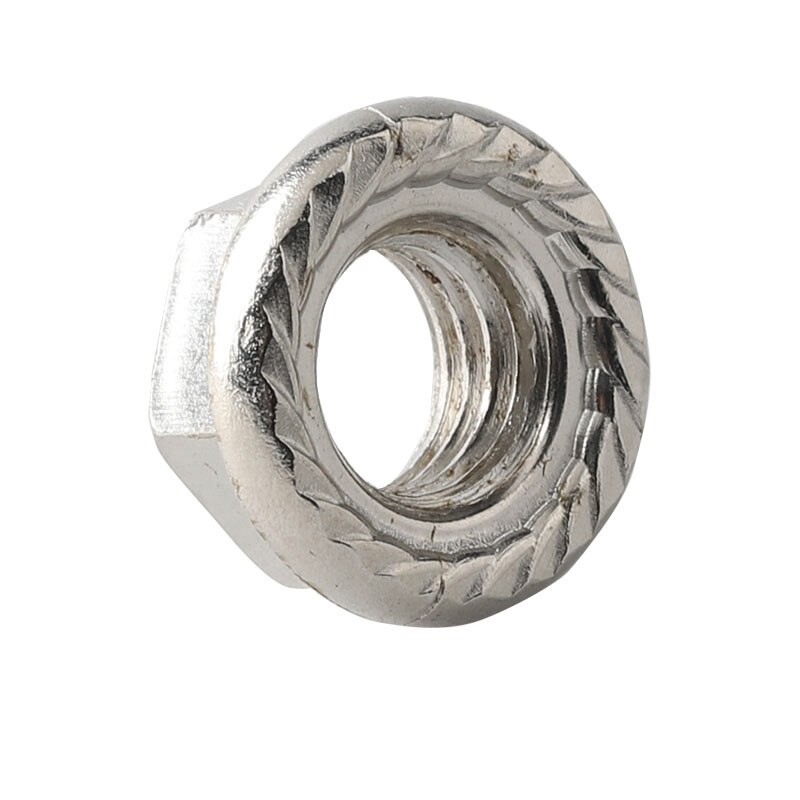 M2 M2.5 M3 M4 M5 M6 M8 Nickel Plated Hexagon Flange Nut Pinking Slip Locking Lock Nut Serrated Flange Lock Nuts