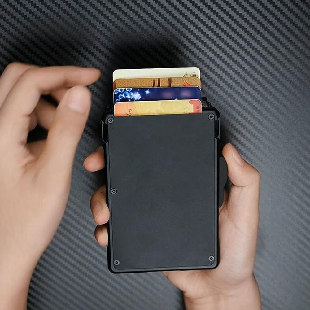 Anti RFID Credit Card Holder Wallets for Men Slim Thin Men Wallet Luxury Bank id Cardholder Case Minimalist Wallet Cartera Black