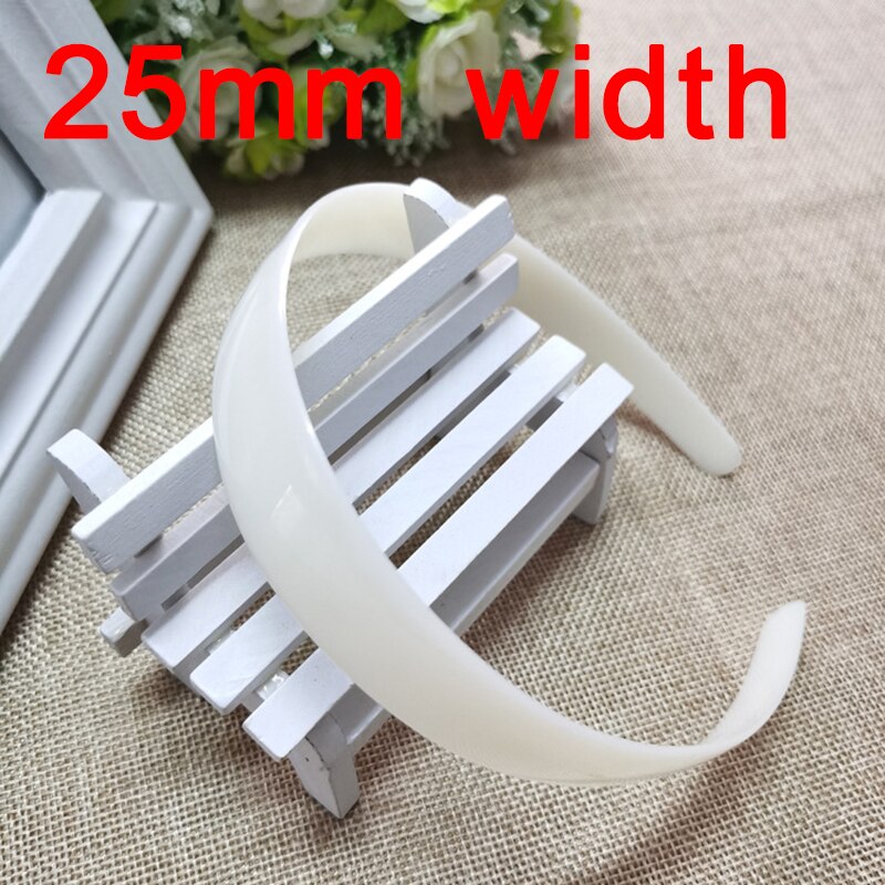 10pieces White Plastic Headbands 5-25 mm Plain No Teeth Head Hoop Band Base for DIY Hair Jewelry Making Headbands Accessories: 25mm width