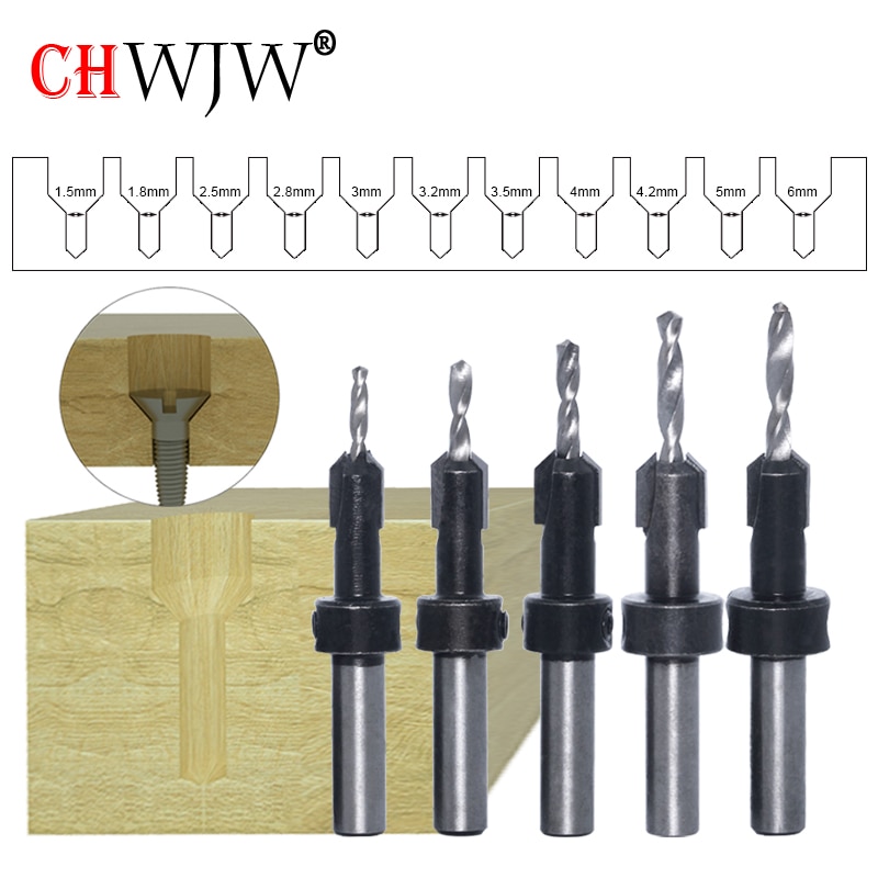 1Pcs 8Mm 10Mm Shank Hss Houtbewerking Countersink Router Bit Set Tapeinduithalerset Remon Sloop Voor Hout Frezen cutter