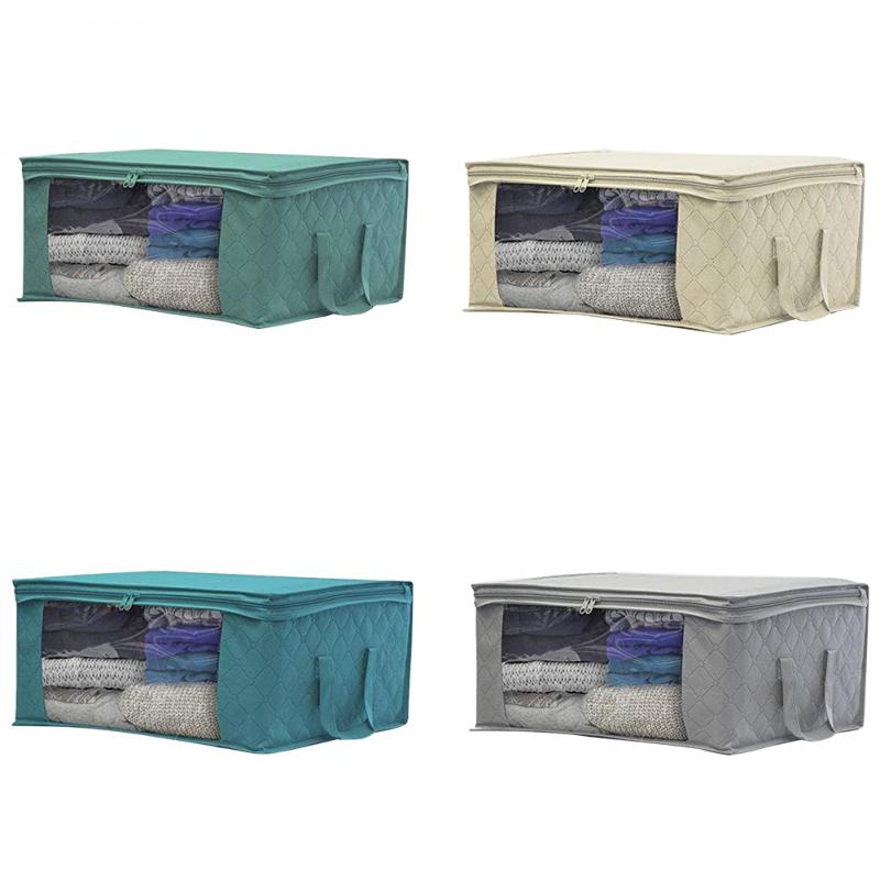 Luggage Travel Storage Box Bag Non-woven Fabric Folded Blue Allows Color Difference Zipper Convenient And Practical Large