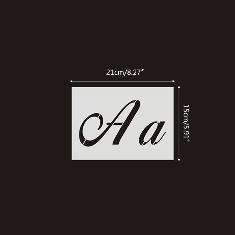 36 pçs/set Letra Do Alfabeto de Madeira Pintura de Parede Stencil Modelo de Desenho DIY Craft