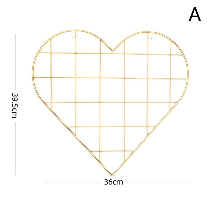 Wall Decorative Iron Wall Photo Grid Panel Rack Clip Painted Wire Photograph Picture Hanging Frame Photo Organizer Home Decor: A