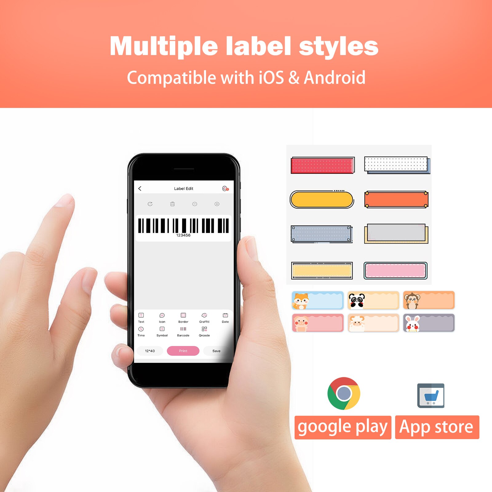 Milestone Minimalist mini Labeling Machine Sticking Labels Supermarket Items Convenient Printer To Paste Barcode classification