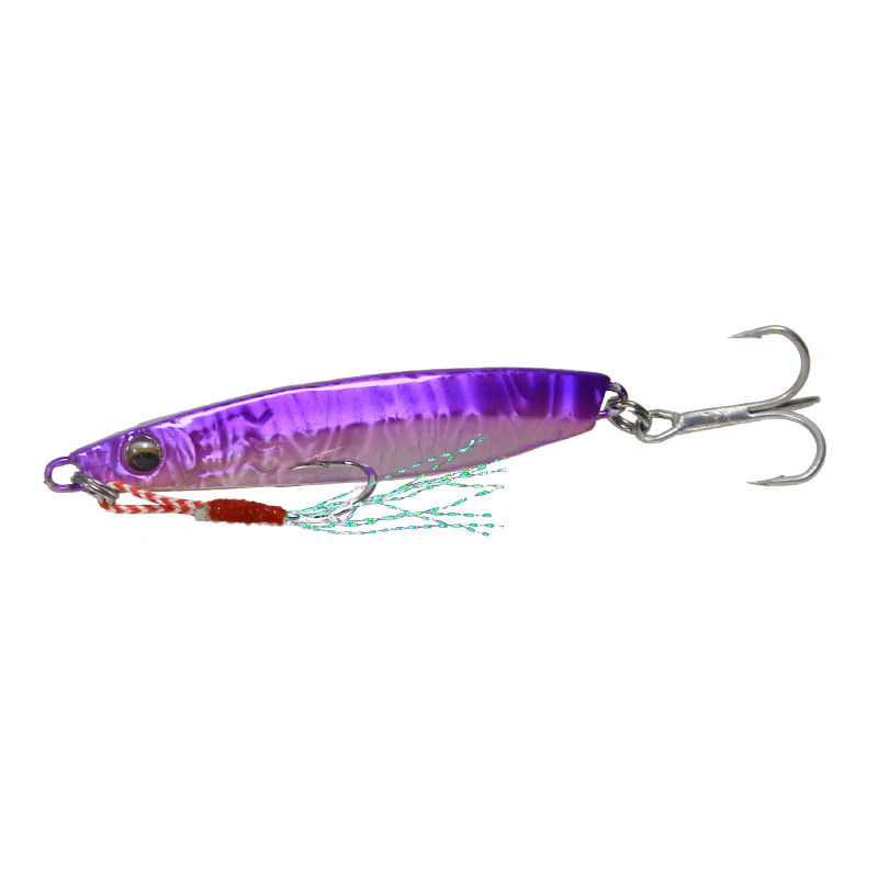 Fishing Tackle Sequin Fishing Lure Bait Tog-heavy Slow-shaking Blade Iron Plate Sea Fish Mackerel Tackle Bait For Fishing: Purple / 25g