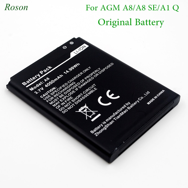Roson-Batería de teléfono móvil para AGM A8 A1 Q, batería de repuesto de 4050mAh para AGM A8 SE, batería de iones de litio para Teléfono Móvil Inteligente