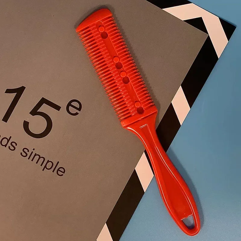 Barber Hair Cutting Comb Razor Blades Hair Trimmer Cutting Thinning Tools Hair Brush Barbershop Tools Hairs Salon Knife Comb: Silver