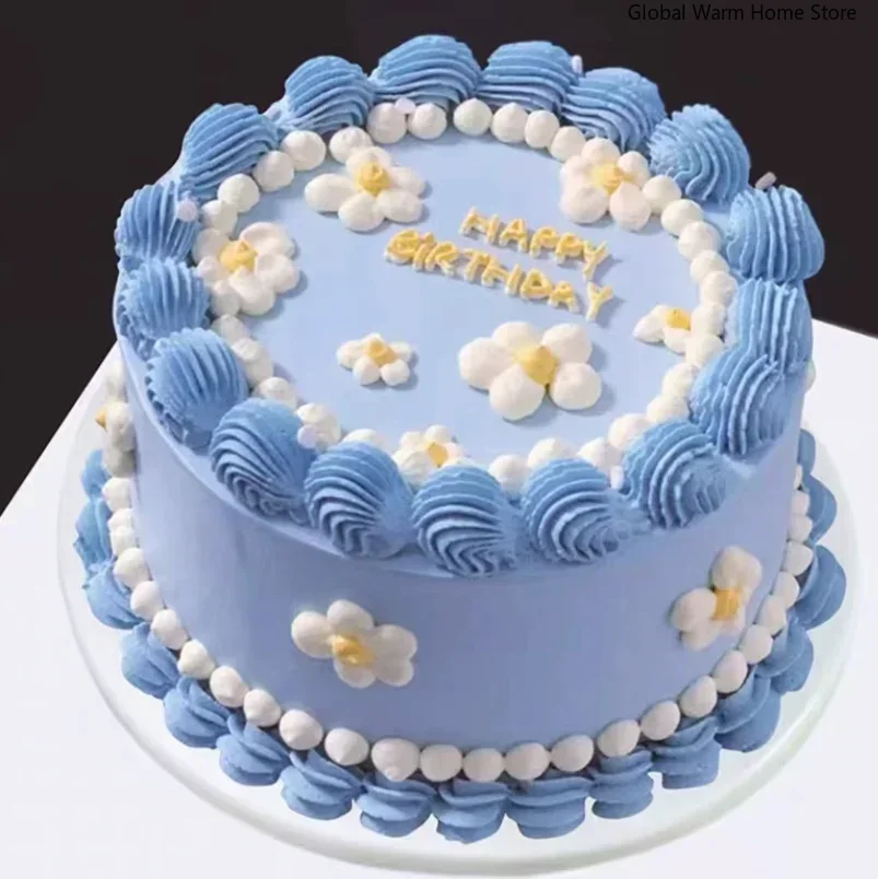 6-inch Simulated Fruit Cream Plastic Cake Model Artificial Birthday Cakes Decoration Props for Photos Dessert Shop Window Sample