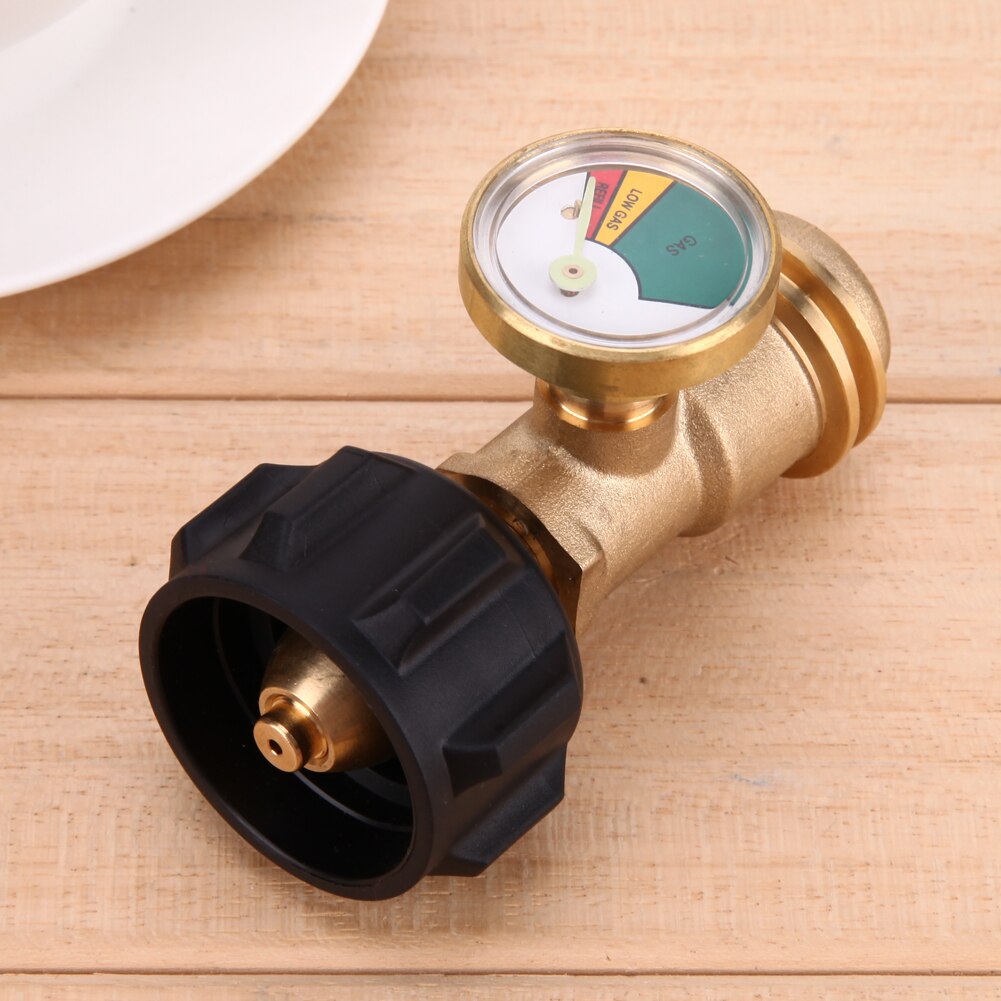 Propane Adapter Tank Gauge Gas Grill BBQ Pressure Meter Indicator Fuel Brass built-in detection system for leaks Pressure Gauges