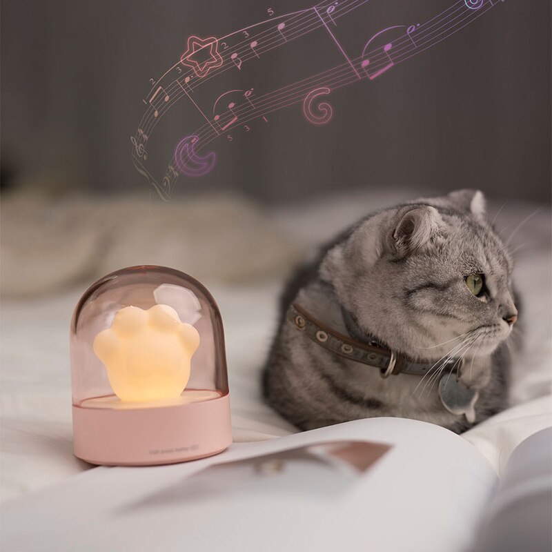 Cat Claw Music Night Light Toys For Children Home Decoration USB Charging Bedroom Cartoon Led Baby Sleeping Night Light Toy
