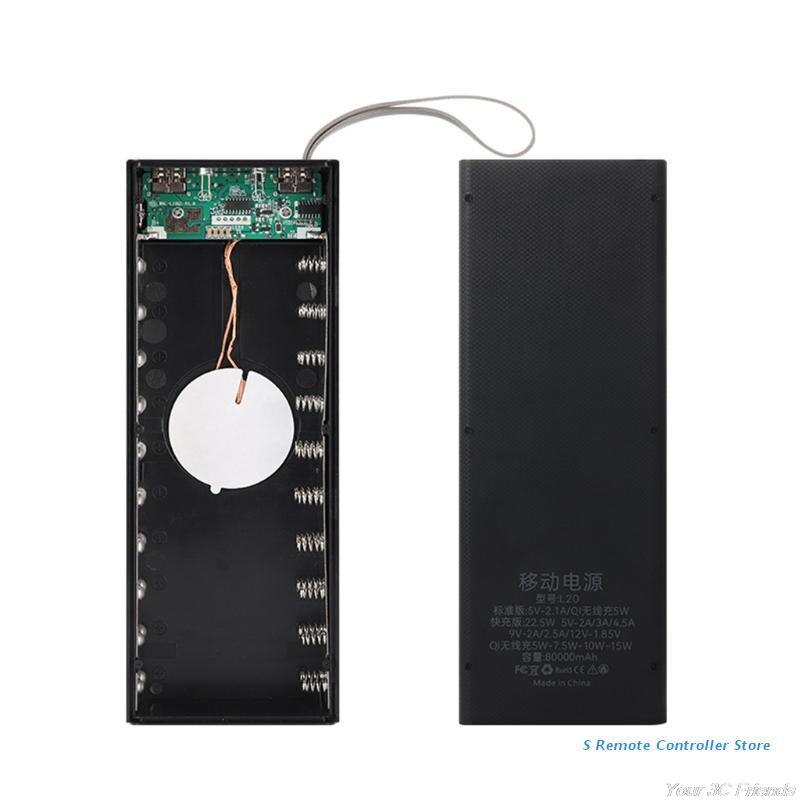 Portable External Box Detachable 22.5W QC3.0 PD LCD DIY 20x18650 Battery Case Power Bank Shell Powerbank O19 21