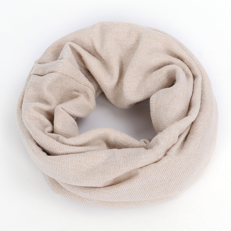 Winter Luxury Cashmere Ladies Scarf Women Solid Color Neck Warmer Ring Scarf Wool Scarves Kerchief Comfortable: Beige