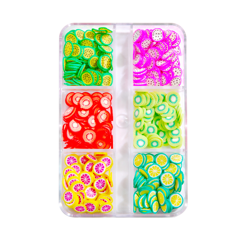 Mixed 3D Fruit Slices Sticker Polymer Clay DIY Designs Slice Lemon Nail Art Sliders Nails Art Decors Women Nail Tips Manicure: Fruit slices-020