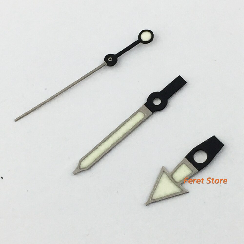 Bliger Watch accessories fit for NH35 NH36 7S26 Movement Green Luminous C3 Silver Color Watch Hand Needles p412: Default Title