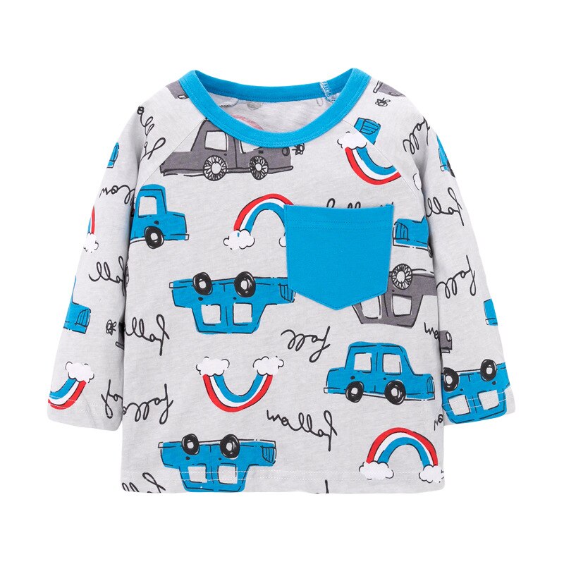 Poco maven Maglietta Dei Ragazzi di Autunno abbigliamento per Bambini cartone animato macchina Stampa infantile Del bambino T camicia Abbigliamento per Bambini in Cotone