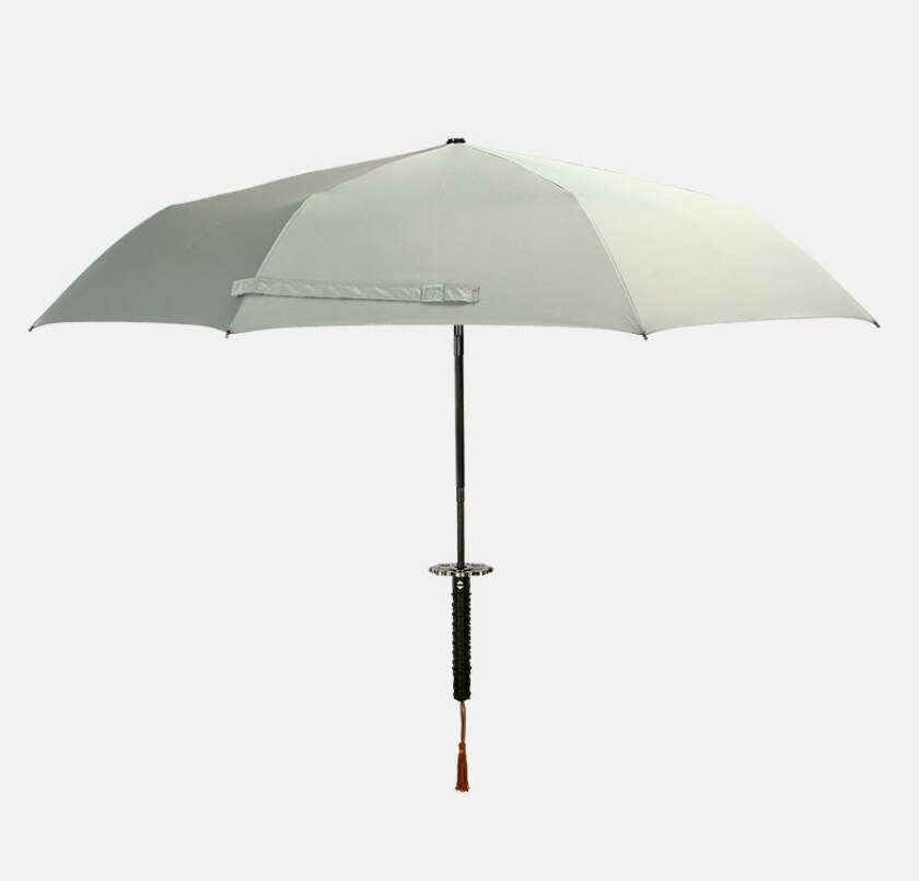 Ombrello creativo del regalo di affari ombrello dorato del samurai della farfalla ombrello trasparente pieghevole automatico a tre pieghe degli uomini: bianca