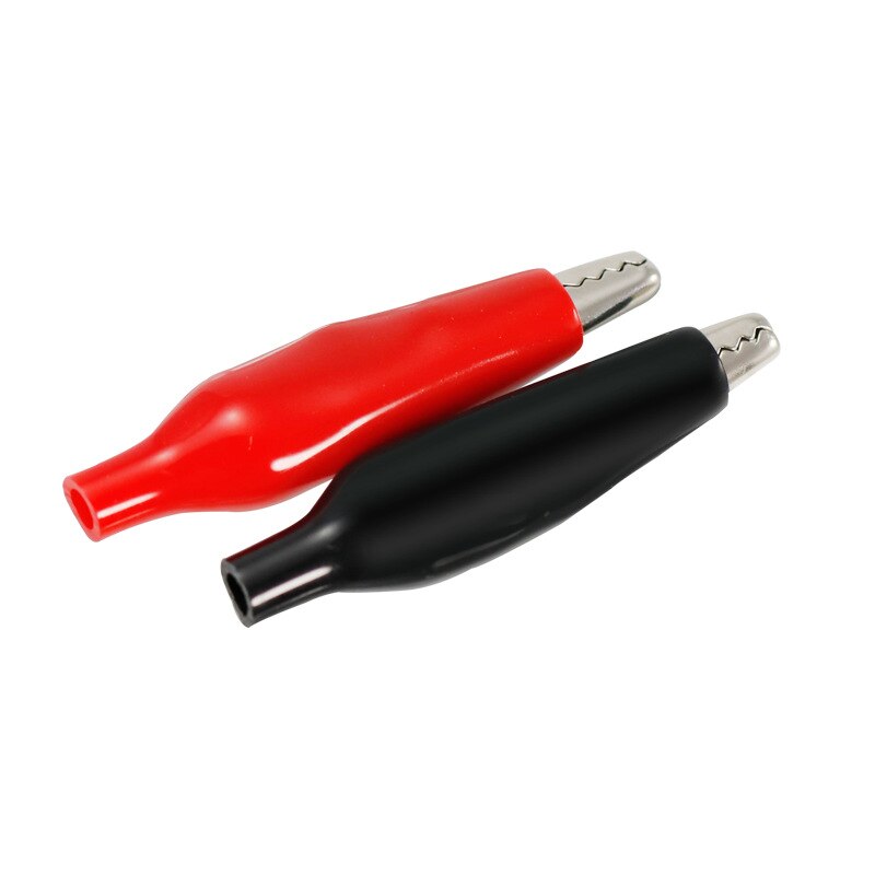 Pinza eléctrica de cocodrilo G98, medidor de sonda de prueba, Metal, 28mm, Negro, Rojo, con arranque de plástico, batería automática para coche, 10 Uds.