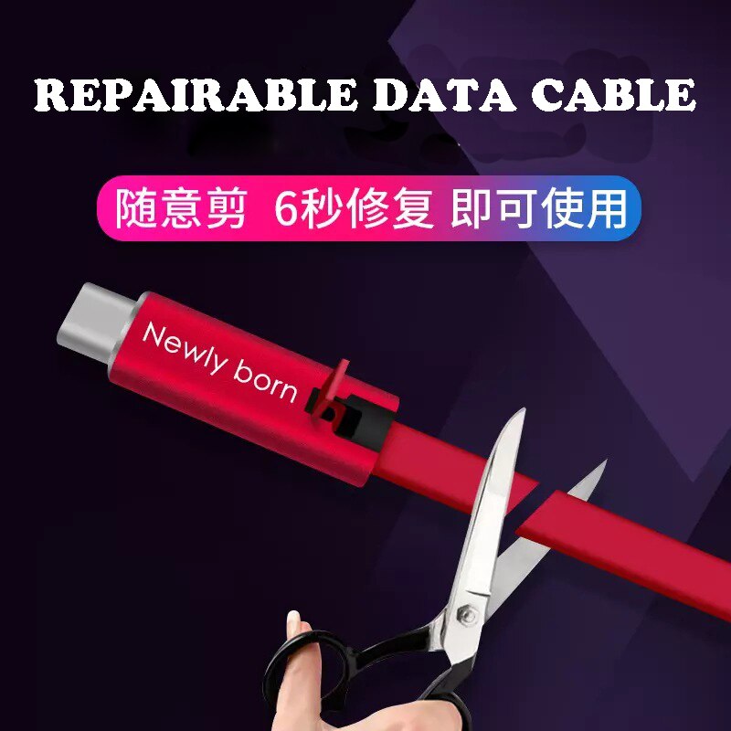 1.5m Regenerative Data Cable for Android Type-C iPhone fast charging type-c Cut Repaired Repairable Repair