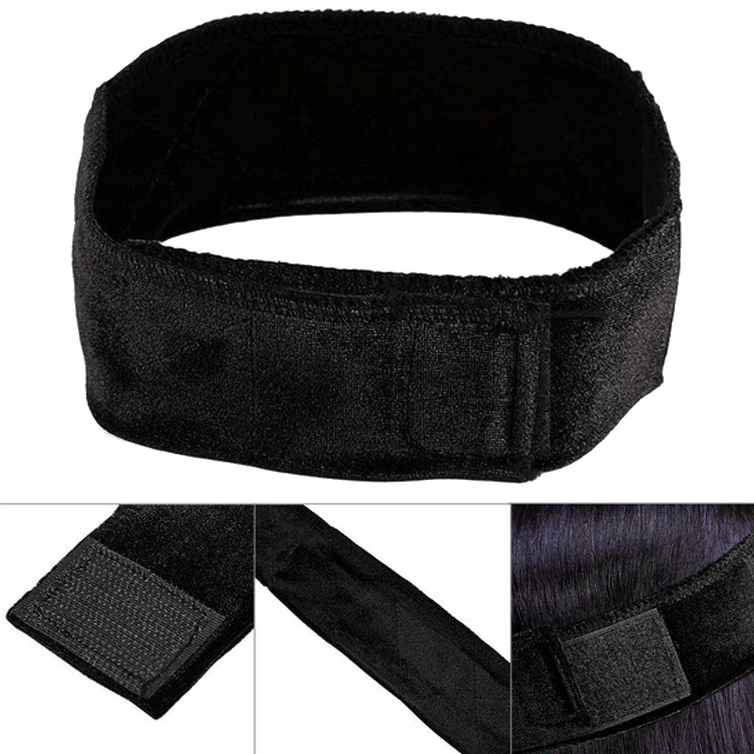 Bande de poignée de perruque antidérapante en velours réglable, avec bande auto-agrippante pour tenir votre perruque, chapeau écharpe de cheveux, 1 pièce