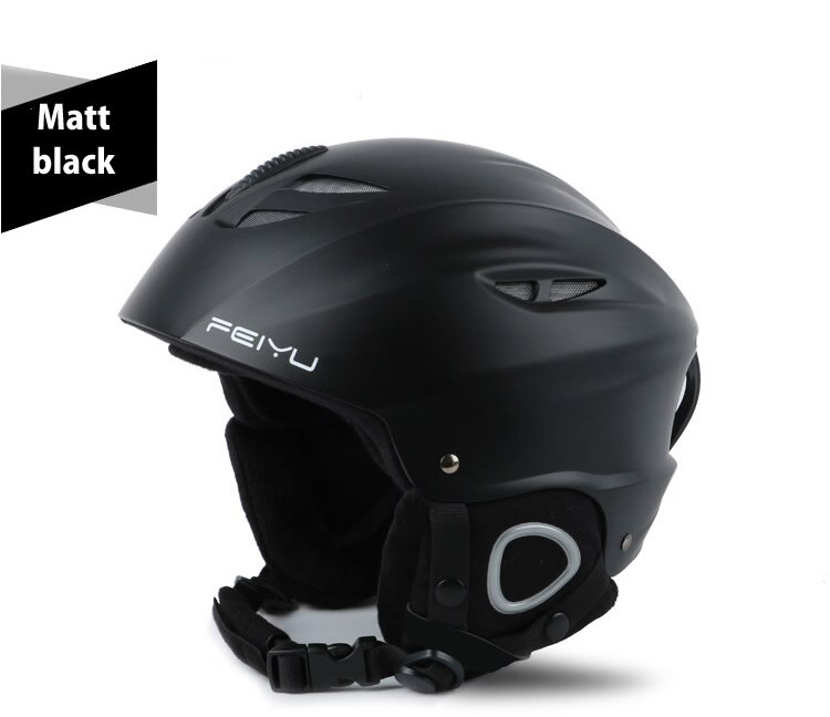 Ski Helmet Integrally-molded Adult Snowboard Helmet Men Women Skating/Skateboard Winter Sports Safety Helmets: Matt black / M