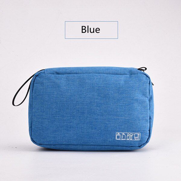 Multifunction Men Women Hanging Cosmetic Bag Folding Travel Organizer Toiletry Wash Make up Storage Pouch Beautician Makeup Bag: Blue