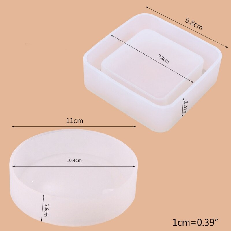 2 Stuks Resin Crystal Epoxy Diy Pot Mold Asbak Coaster Casting Silicone Mould Ambachten Sieraden Maken Gereedschap