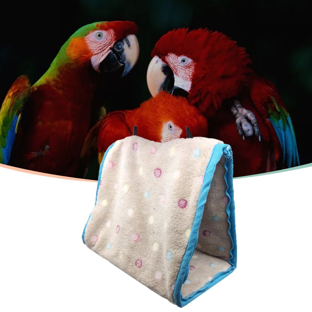 Papuga bawełniany hamak zimowy zwierzę domowe legowisko z bawełny ciepły trójkątna zabawka artykuły dla ptaków papuga przenośny ptak wisząca zabawka