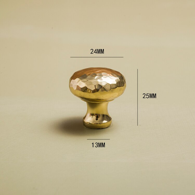 Hand Gehamerd Licht Luxe Paddestoel Messing Handvat Lade Kast Schoen Kastdeur Ronde Goud Enkel Gat Kleine Handvat: Black