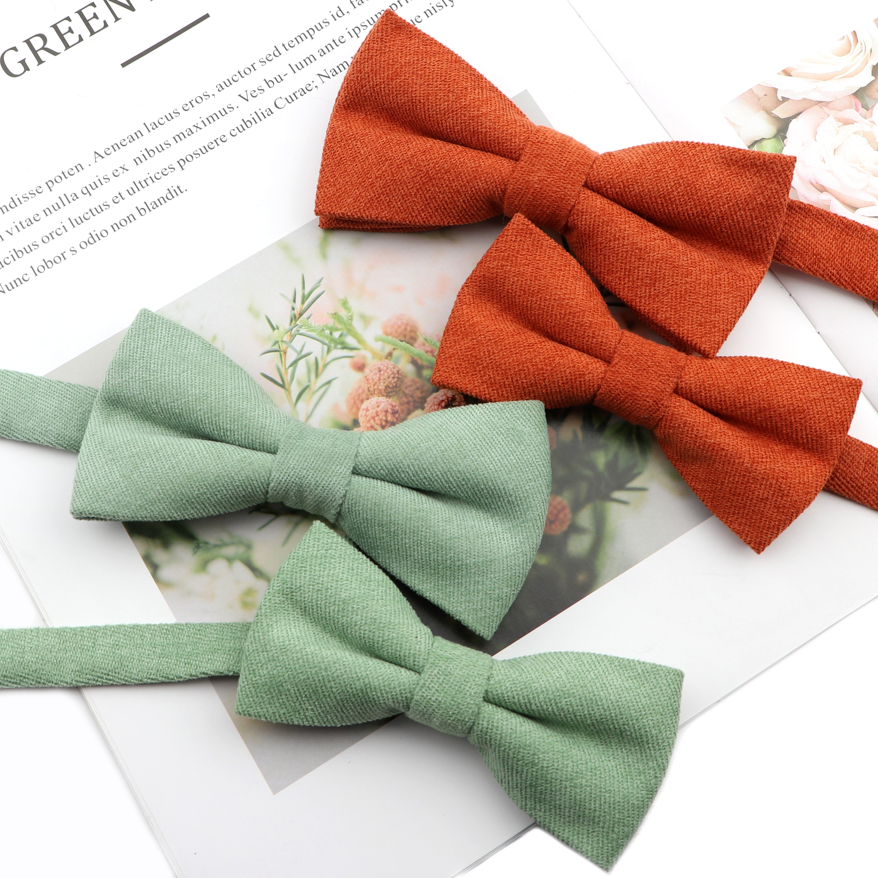 Heren Super Zachte Donzige Suede Ouder-kind Bowtie Set Macarons Effen Kleur Klassieke Leuke Vlinder Rood Groen Blauw roze Stropdas