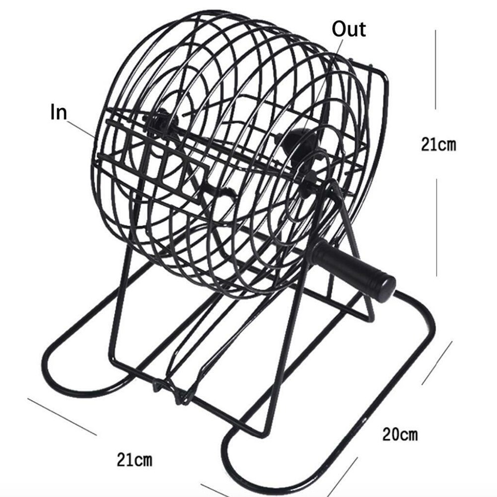 For Party Mini Lottery Machine Set Metal Cage Home Bingo Game Entertainment Family Bar Fun Toy Manual Type Adult