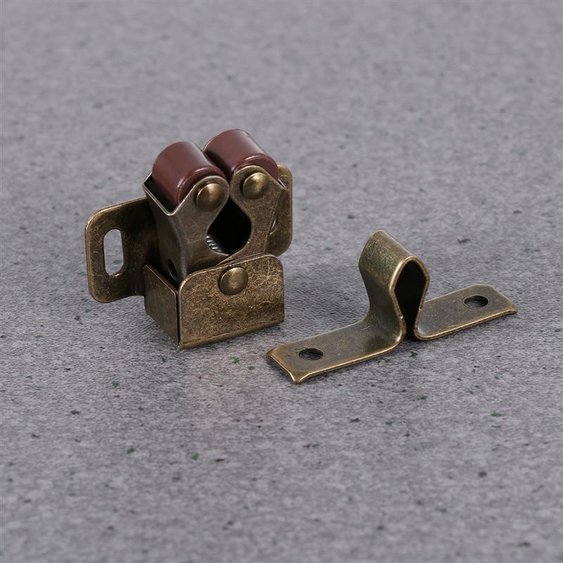 Lot de 20 loquets de porte à bascule, clip de verrouillage à bille pour placard, loquets de porte, perles de porte marron