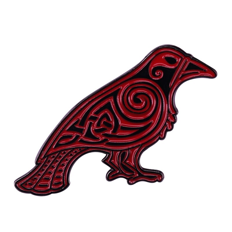 Odin-Wikinger-Kunst Rabe emaille Stift brosche Celtik Knoten Abzeichen