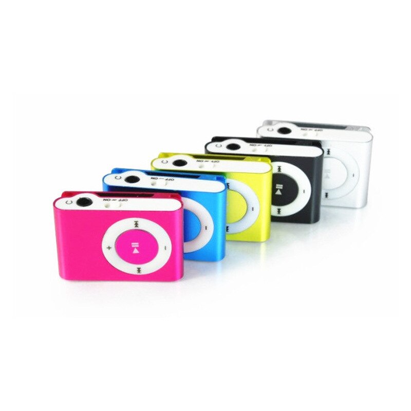 Bærbar metalclip  mp3 afspiller med 5 slikfarver ingen hukommelseskort musikafspiller med tf slot