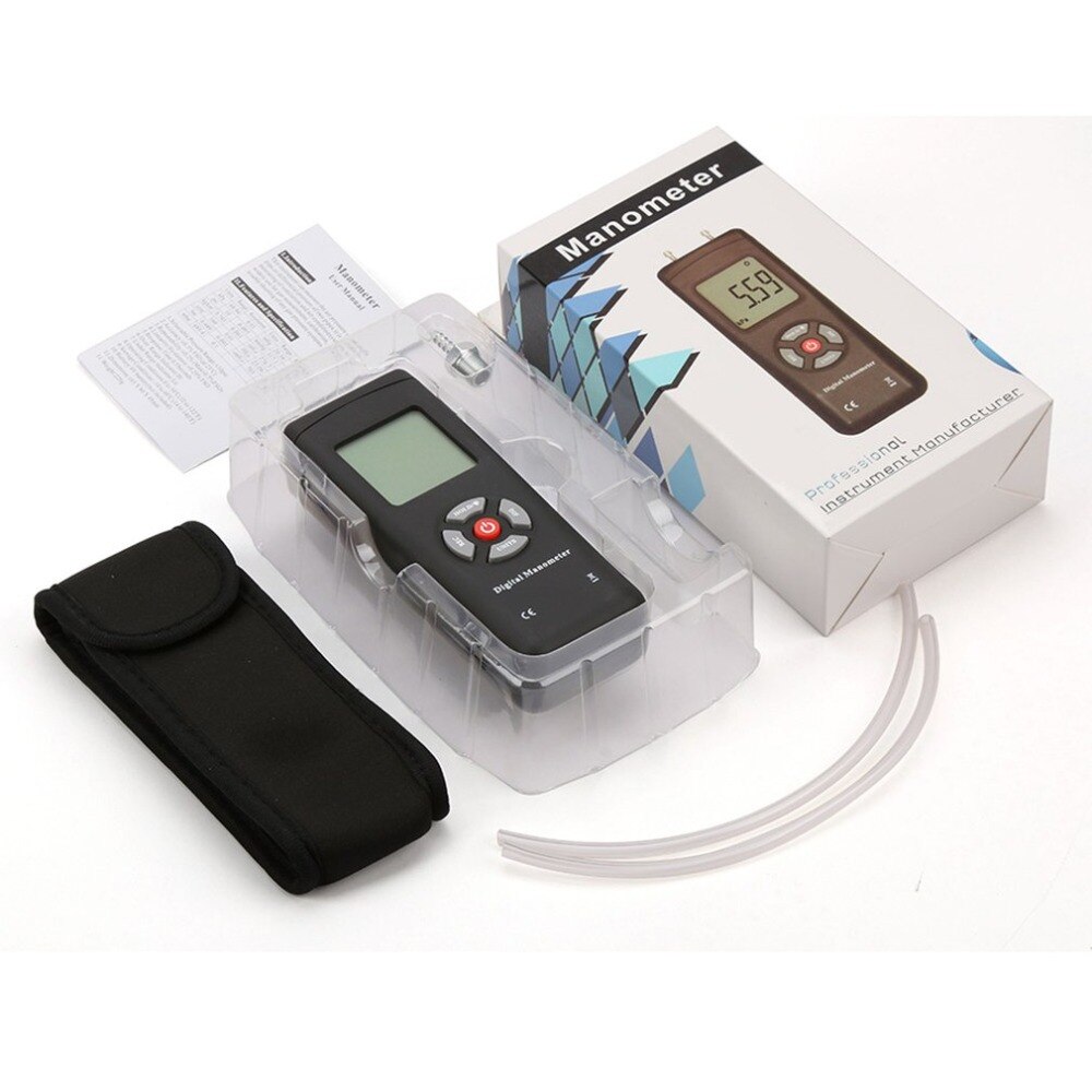 TL-100 Digital Manometer Luftdruck Meter Tragbare Druck Messgeräte Handheld U-typ Differential Druck Meter