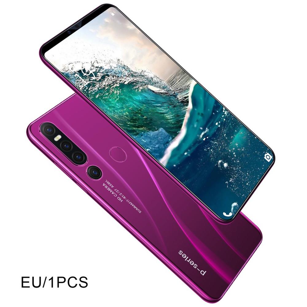 Novo p46 pro smartphone 1gb + 8gb celular android 9.1 handphone núcleo 6.1 polegada mobilephone rosto reconhecimento de impressão digital: EU  Purple