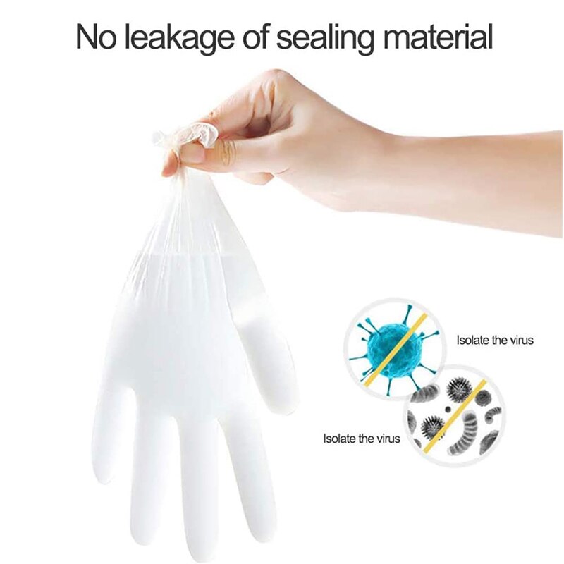 300pcs Transparent Disposable Latex Gloves Anti Virus Non-Slip Home Laboratory Rubber Food Grade Latex Gloves Household Cleaning