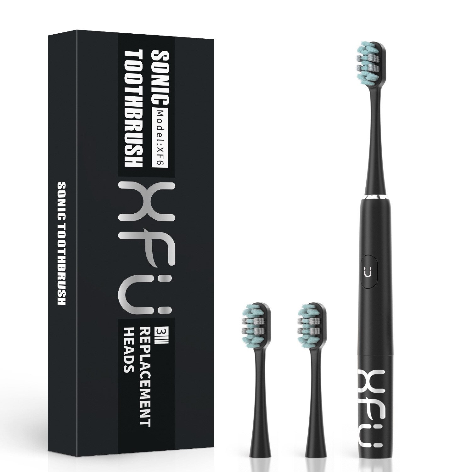 Xfu Xiaofu Sonic Electric Toothbrush Men's and Women's Full-Automatic Waterproof -Resistant Soft Brush Adult Couple: Black