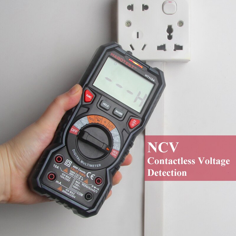 Habotest  ht118a digital multimeter tester sand rms bil multimeter auto rækkevidde 1000v ac dc spænding multi tester 6000 tæller