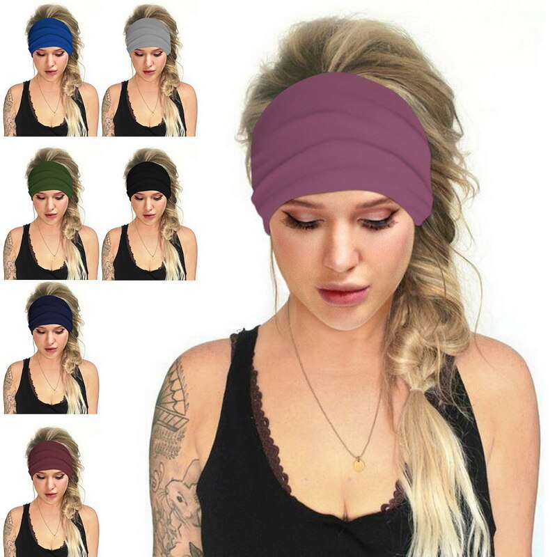 Frauen Stirnband Einfarbig Breite Turban Twist Gestrickte Baumwolle Haarband Haar Zubehör Verdrehte verknotet Headwrap